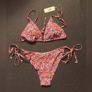 NWT SEAMOLLY Floral Print Triangle Bikini
